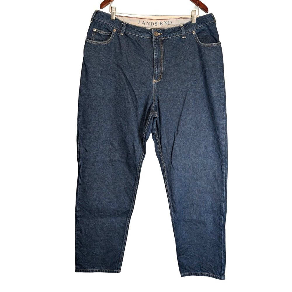 Lands’ End Relaxed Fit Women’s Jeans 18W Tapered Leg 100% Cotton